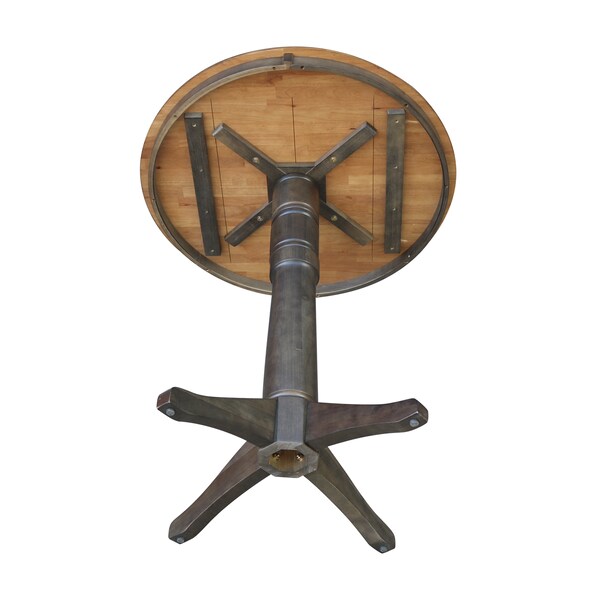International Concepts Round 36 in Round Top Pedestal Table, 40.9 inH, Hickory/Washed Coal, 36 in W, 36 in L, 41.9 in H - K45-36RT-27B-6B-2