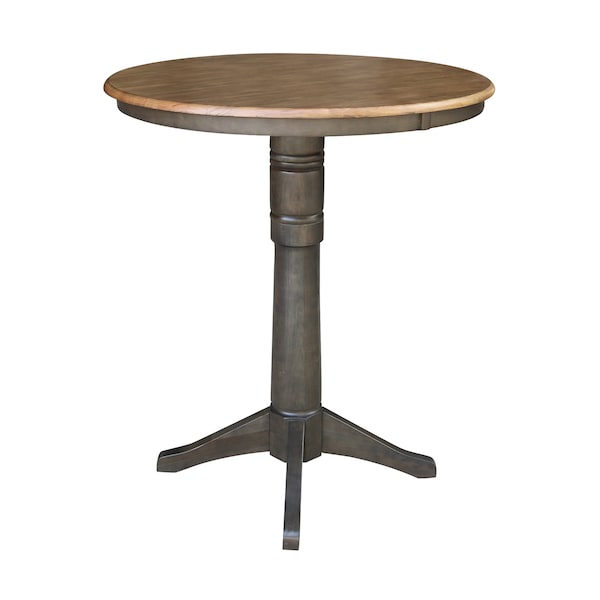 International Concepts Round 36 in Round Top Pedestal Table, 40.9 inH, Hickory/Washed Coal, 36 in W, 36 in L, 41.9 in H - K45-36RT-27B-6B-2