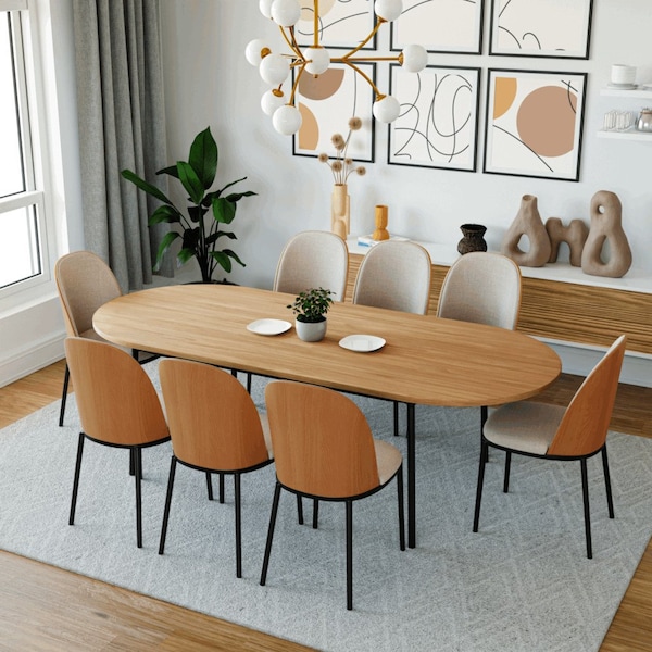 Leisuremod 82.7 in W, 29.5 in L, Manufactured Wood/Steel/Velvet, Natural Wood/Beige - TT84-CNW18-BG