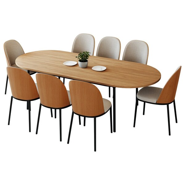 Leisuremod 82.7 in W, 29.5 in L, Manufactured Wood/Steel/Velvet, Natural Wood/Beige - TT84-CNW18-BG