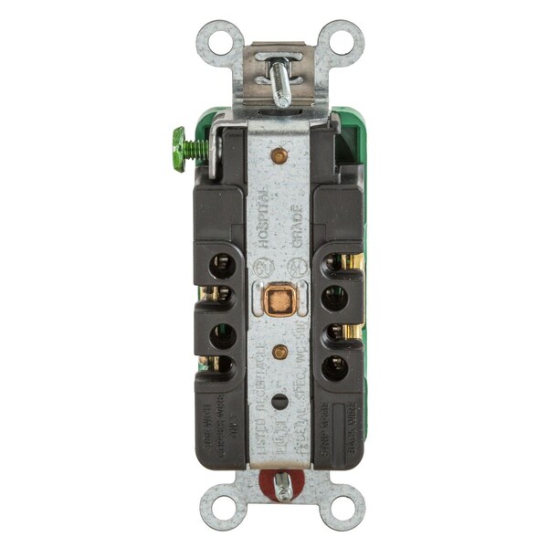 Hubbell Wiring Device-Kellems Hospital Grade Duplex Receptacle -Slender/Compact - HBL8300HGN