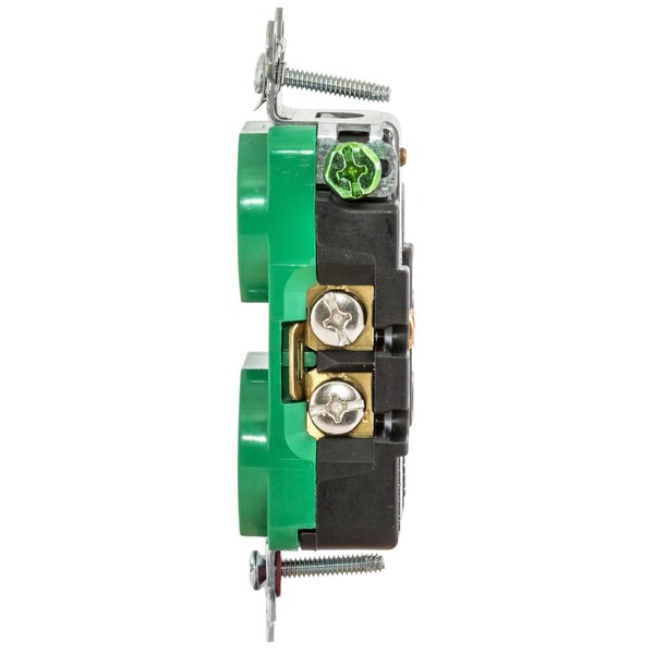 Hubbell Wiring Device-Kellems Hospital Grade Duplex Receptacle -Slender/Compact - HBL8300HGN