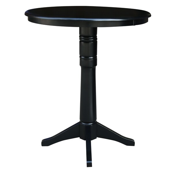 International Concepts Round 36 in Round Top Pedestal Table, 40.9 inH, Black, 36 in W, 36 in L, 40.9 in H, Wood, Black - K46-36RT-27B-6B-2