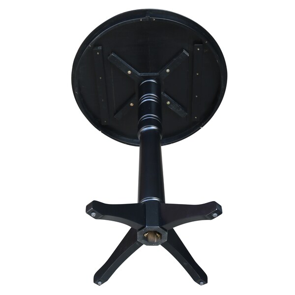 International Concepts Round 36 in Round Top Pedestal Table, 40.9 inH, Black, 36 in W, 36 in L, 40.9 in H, Wood, Black - K46-36RT-27B-6B-2