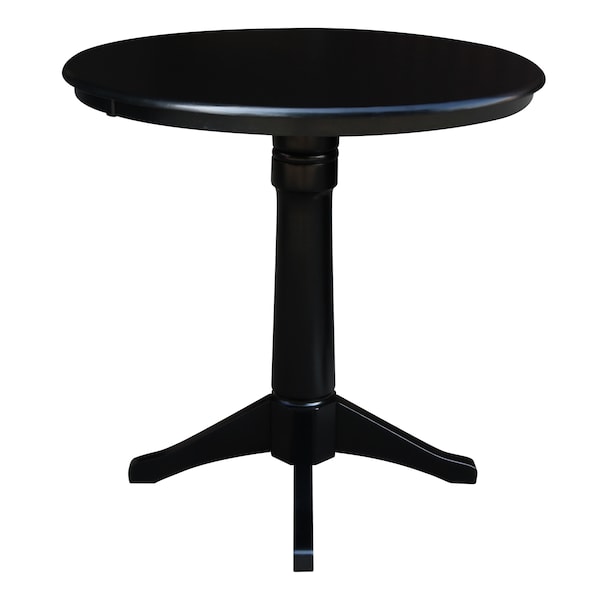 International Concepts Round 36 in Round Top Pedestal Table, 40.9 inH, Black, 36 in W, 36 in L, 40.9 in H, Wood, Black - K46-36RT-27B-6B-2