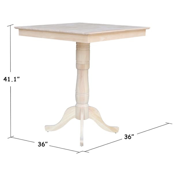 Whitewood Industries 36in X 36in Square Top Pedestal Table - 35.1inH - K-3636TP-30P-6B