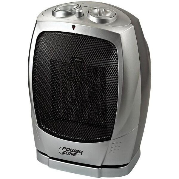 Powerzone PowerZone PTC-903B Ceramic OSC Heater 120V, 750/1500W, Grey - PTC-903B