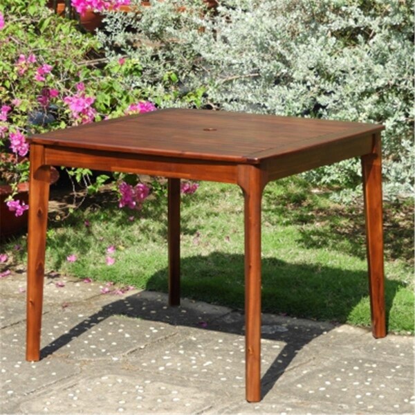 International Caravan 36 in. Highland Acacia Americana Square Dining Table, Satin - VF-4169-ST