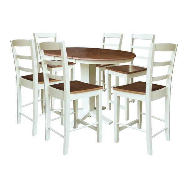 Whitewood Industries Rectangular Extension Dining Table W/ 6 Counter Height Stools, 36 in W, 36.1 in L, 48 in H, 7 - K79-36RXT-23-S402-6