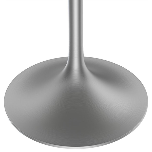 Leisuremod Round 47.24 in W, 29.35 in L, Sintered Stone/Stainless Steel, White - VT23BS-48WS