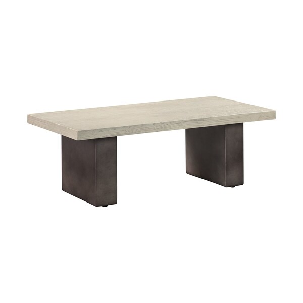 Armen Living Abbey Concrete and Gray Oak Wood Dining Table - LCAJDIGR