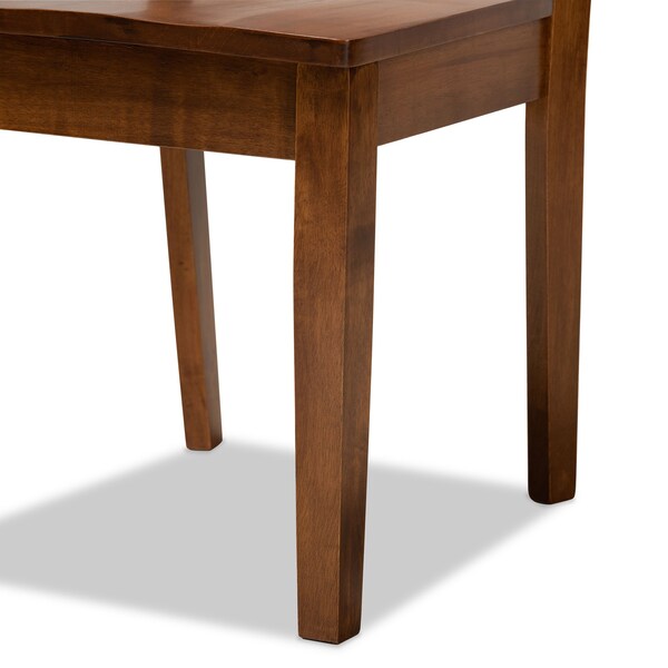 Baxton Studio Mina Modern and Contemporary Transitional Walnut Brown Finished Wood 5-Piece Dining Set - 178-11383-10895-ZORO