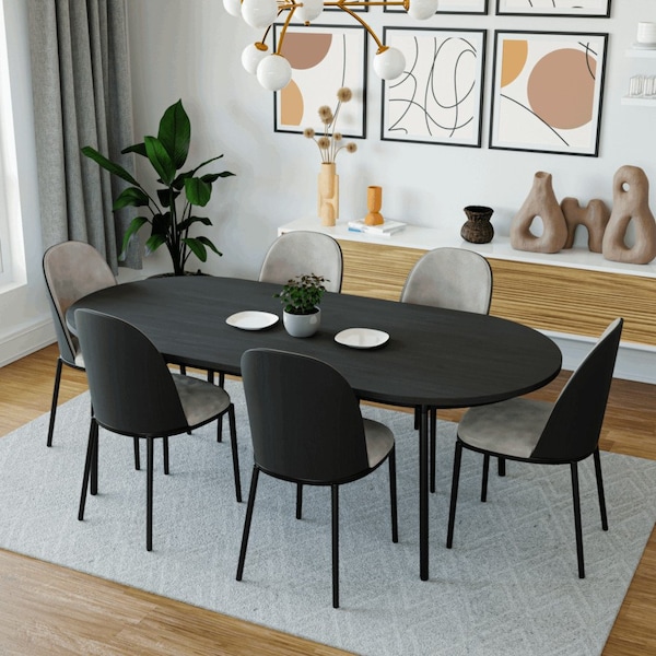 Leisuremod 70.9 in W, 29.5 in L, Manufactured Wood/Steel/Suede Fabric, Black/Charcoal - TT70-CBL18-CH