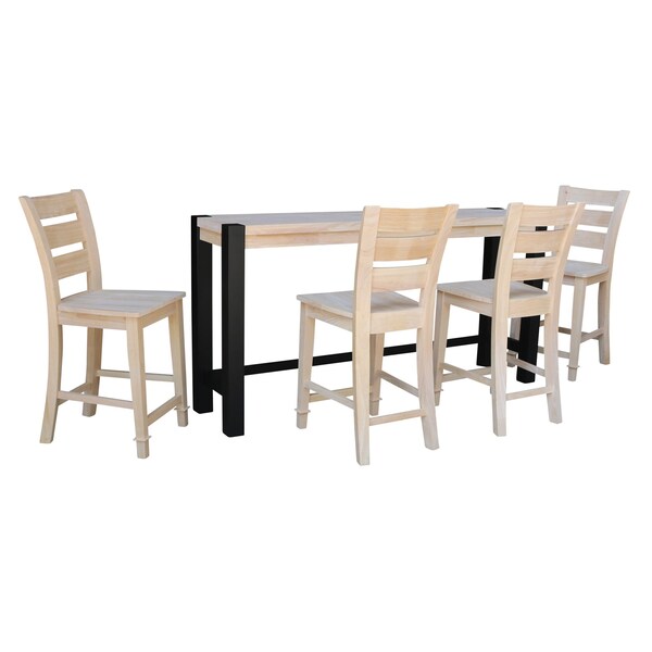 Whitewood Industries Rectangular Fixed Top Tables, 72 in W, 36 in L, 16 in H, Parawood, Unfinished/Black - K-1672-36-S292-4