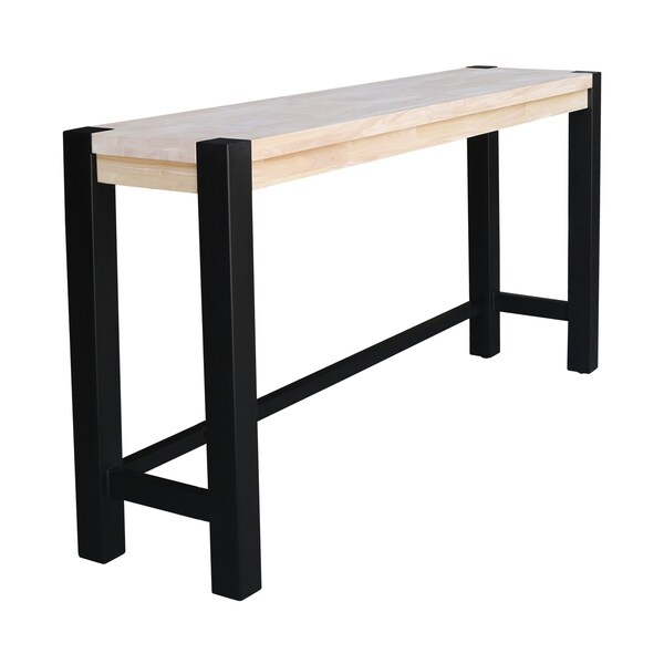 Whitewood Industries Rectangular Fixed Top Tables, 72 in W, 36 in L, 16 in H, Parawood, Unfinished/Black - K-1672-36-S292-4