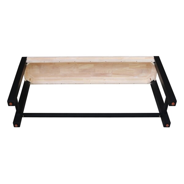 Whitewood Industries Rectangular Fixed Top Tables, 72 in W, 36 in L, 16 in H, Parawood, Unfinished/Black - K-1672-36-S292-4