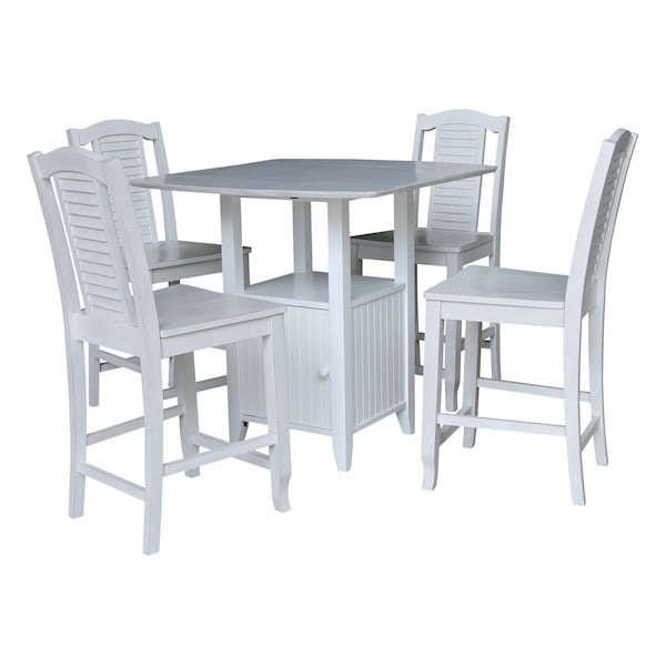 International Concepts Rectangle 20 in W, 38 in L, 36 in H, Wood, White/Chalk Antiqued - K128-3638-S452-4