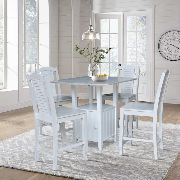International Concepts Rectangle 20 in W, 38 in L, 36 in H, Wood, White/Chalk Antiqued - K128-3638-S452-4