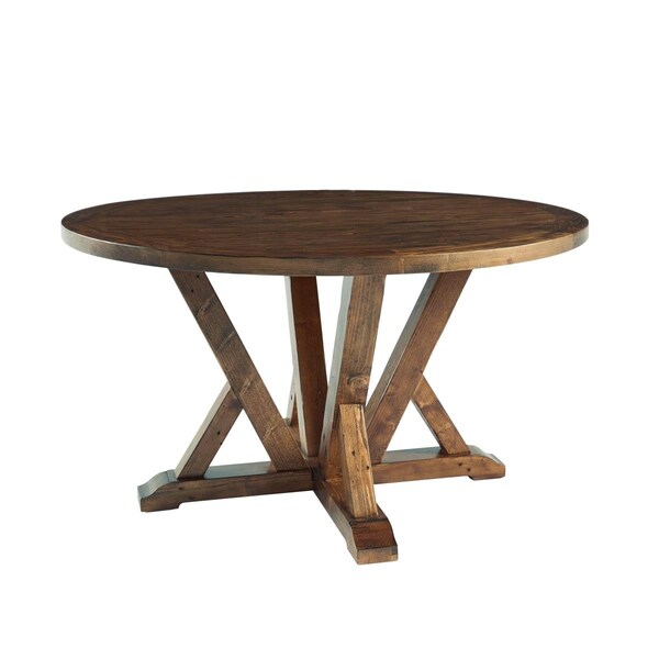 Procomfort 54 x 54 x 30 in. Round Dining Table, Heavily Distressed Heritage Pine Finish - PR2477297