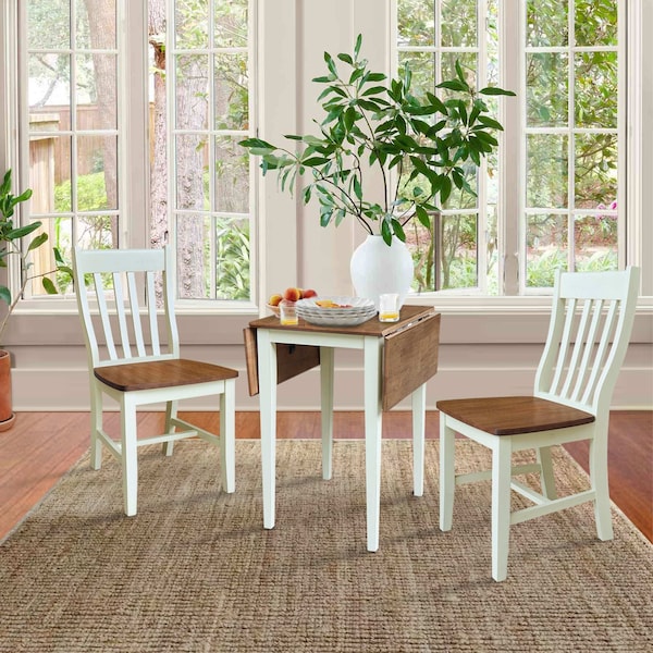 Whitewood Industries Rectangular Drop Leaf Dining Tables, 36 in W, 29 in L, 22 in H, Parawood, Hickory/Shell - K79-2236D-C61-2