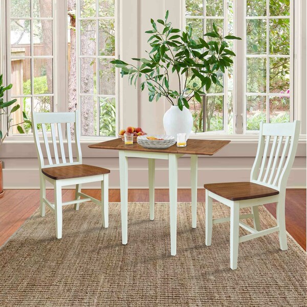 Whitewood Industries Rectangular Drop Leaf Dining Tables, 36 in W, 29 in L, 22 in H, Parawood, Hickory/Shell - K79-2236D-C61-2