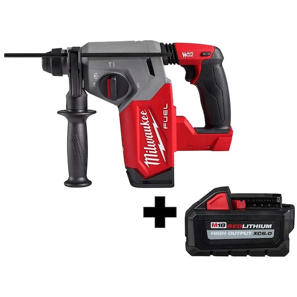 Milwaukee Tool M18 1" Rotary Hammer, M18 Battery Pack - 2912-20, 48-11-1865