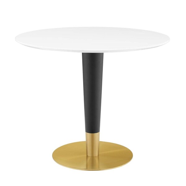 Modway Furniture 36 in. Zinque Dining Table, Gold White - EEI-5117-GLD-WHI