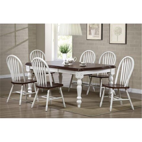 Fine-Line Andrews Extension Dining Set with Arrowback Chairs 7 Pieces - FI1209138