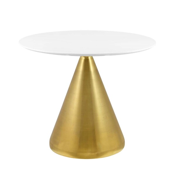 Modway Furniture 36 in. Tupelo Dining Table, Gold White - EEI-5314-GLD-WHI