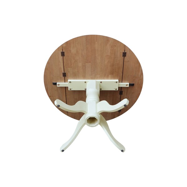Whitewood Industries Rectangular Dual Drop Leaf Dining Table, 42 in W, 29.5 in L, 42 in H, Parawood, Hickory/Shell - T79-42DP