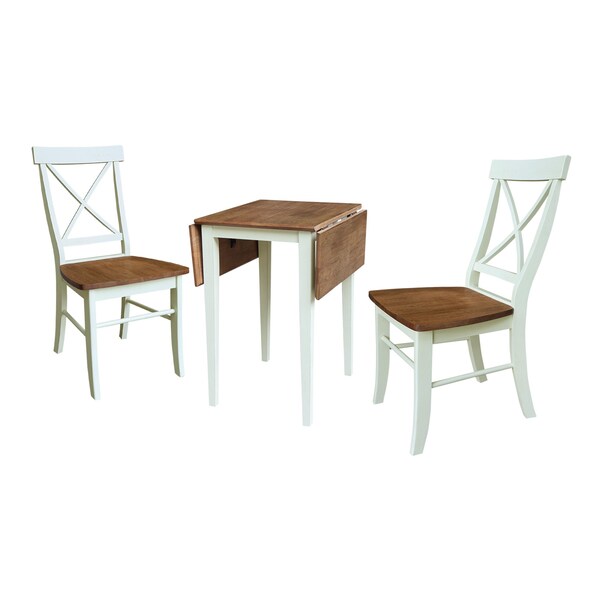 Whitewood Industries Rectangular Drop Leaf Dining Tables, 36 in W, 29 in L, 22 in H, Parawood, Hickory/Shell - K79-2236D-C613-2