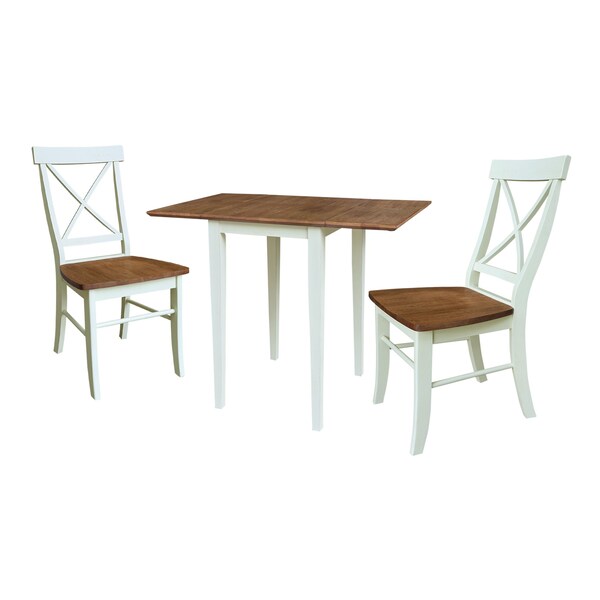 Whitewood Industries Rectangular Drop Leaf Dining Tables, 36 in W, 29 in L, 22 in H, Parawood, Hickory/Shell - K79-2236D-C613-2