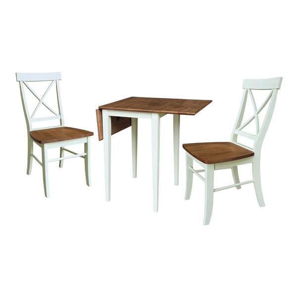 Whitewood Industries Rectangular Drop Leaf Dining Tables, 36 in W, 29 in L, 22 in H, Parawood, Hickory/Shell - K79-2236D-C613-2