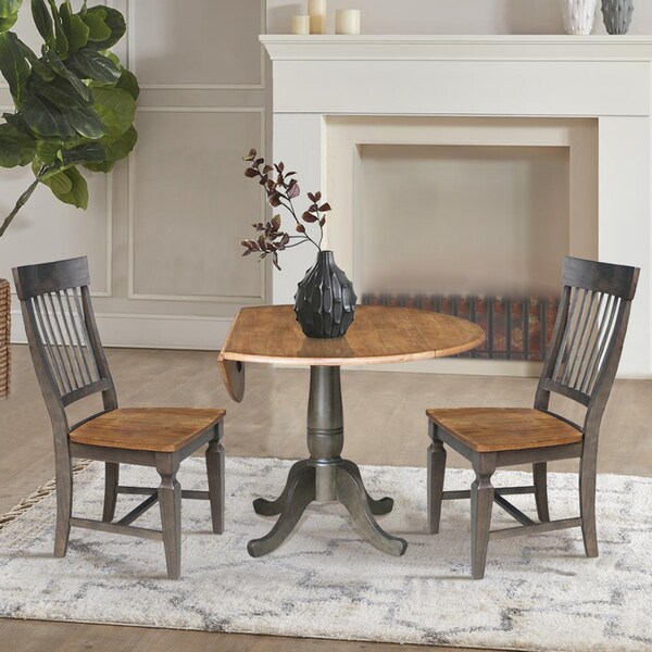 International Concepts Round 42 in W, 42 in L, 29.5 in H, Wood, Hickory/Washed Coal - K45-42DPT-C65-2