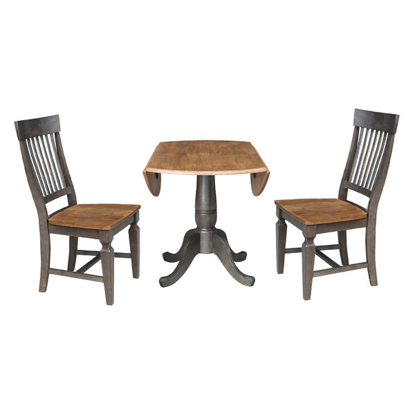 International Concepts Round 42 in W, 42 in L, 29.5 in H, Wood, Hickory/Washed Coal - K45-42DPT-C65-2