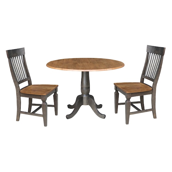 International Concepts Round 42 in W, 42 in L, 29.5 in H, Wood, Hickory/Washed Coal - K45-42DPT-C65-2