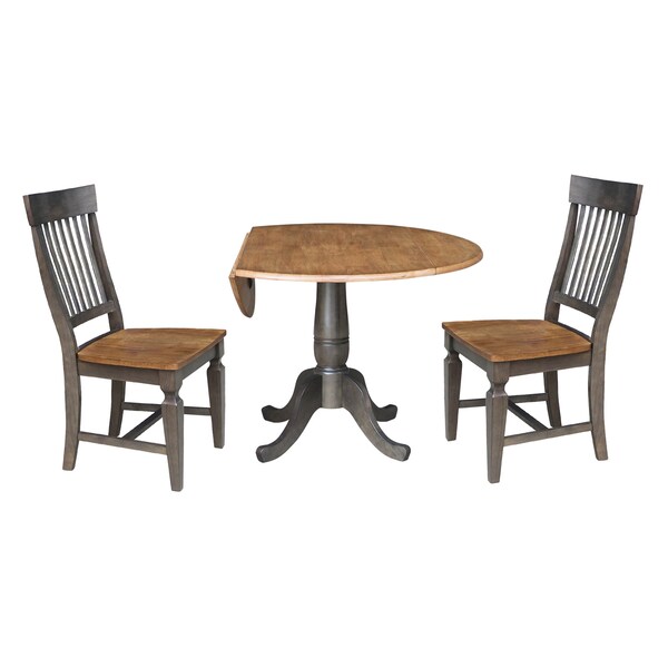 International Concepts Round 42 in W, 42 in L, 29.5 in H, Wood, Hickory/Washed Coal - K45-42DPT-C65-2