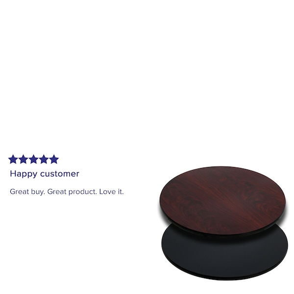 Flash Furniture Round Table Top with Black or Mahogany R - XU-RD-30-MBT-GG