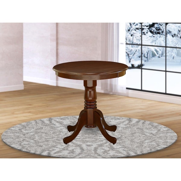 East West Furniture East West Furniture EMT-MAH-TP 30 in. Eden Round Rubber Wood Mahogany Dining Table - EMT-MAH-TP