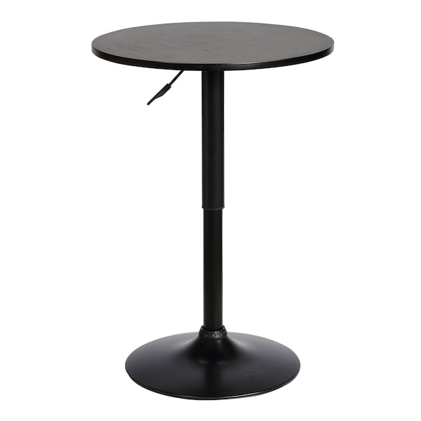 Armen Living Bentley Adjustable Pub Table in Black Brushed Wood and Black Metal finish - LCBEPUBLK