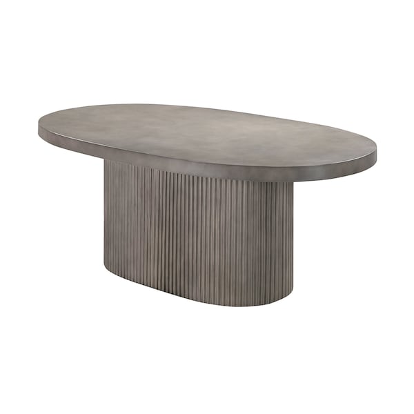 Armen Living Wave Oval Dining Table in Gray Concrete - LCLKDICCGR