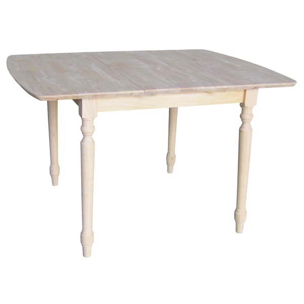 International Concepts Square Table with Butterfly Extension, Unfinished, 36 in W, 36 in L, 30 in H, Wood, Unfinished - K-T36X-330T