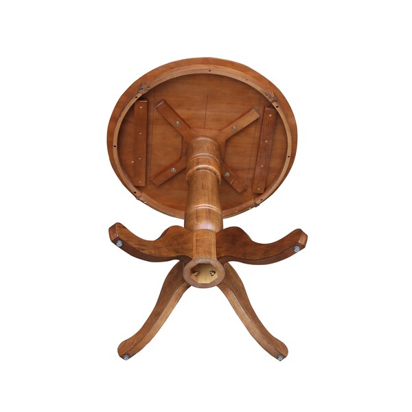 International Concepts Round 30 in Round Top Pedestal Table, 35.1 inHeight, Distressed Oak, 30 in W, 30 in L, 35.1 in H - K42-30RT-6B