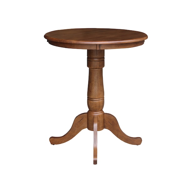 International Concepts Round 30 in Round Top Pedestal Table, 35.1 inHeight, Distressed Oak, 30 in W, 30 in L, 35.1 in H - K42-30RT-6B