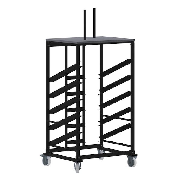Flash Furniture Round Round Cocktail Table Dolly, 30" dia., 34.5" W, 28.75" L, 79.5" H, Black - XA-30-COTA-DY-GG