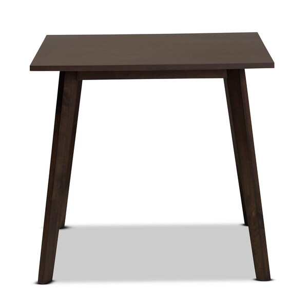 Baxton Studio Britte Mid-Century Dark Oak Brown Finished Square Wood Dining Table - 161-10464