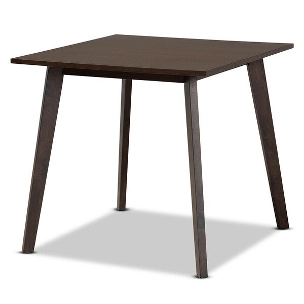 Baxton Studio Britte Mid-Century Dark Oak Brown Finished Square Wood Dining Table - 161-10464