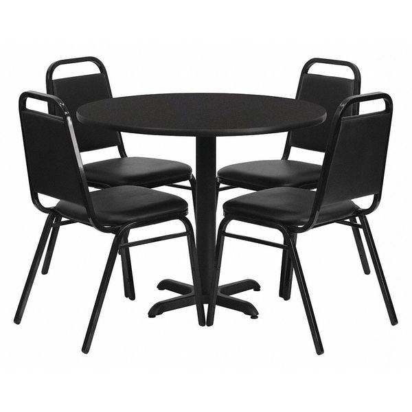 Flash Furniture Round Laminate Table, 36" W, 36" L, 30" H, Laminate, Wood Grain - HDBF1001-GG