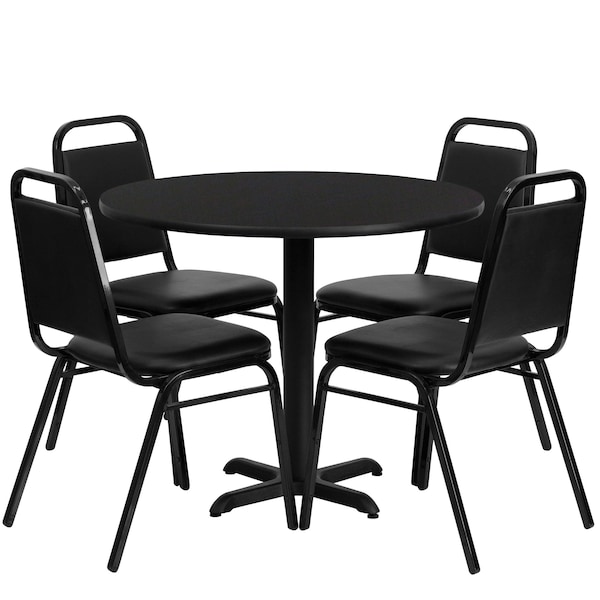 Flash Furniture Round Laminate Table, 36" W, 36" L, 30" H, Laminate, Wood Grain - HDBF1001-GG