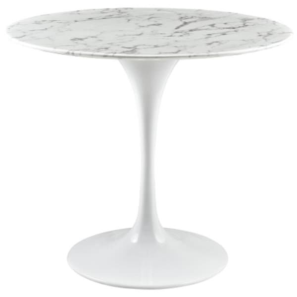 East End Imports Lippa 36 in. Artificial Marble Dining Table, White - EEI-1129-WHI